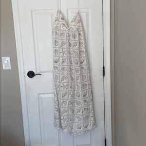 H&M White and Blue Coastal Dress